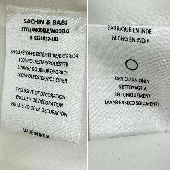 Sachin & Babi Martina One-Shoulder Gown Jeweled Wedding Dress white size 8 - Picture 14 of 16